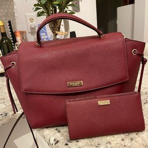 Kate Spade Burgundy Crossbody and Wallet